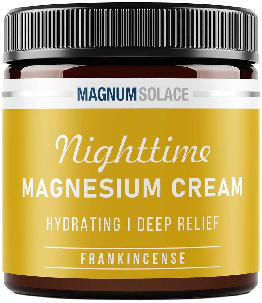Magnesium Cream - Nighttime Magnesium Lotion - Anvend på ben, knapper, arme eller bryst - topisk Magnesiumchlorid - USA Made and Safe for Kids