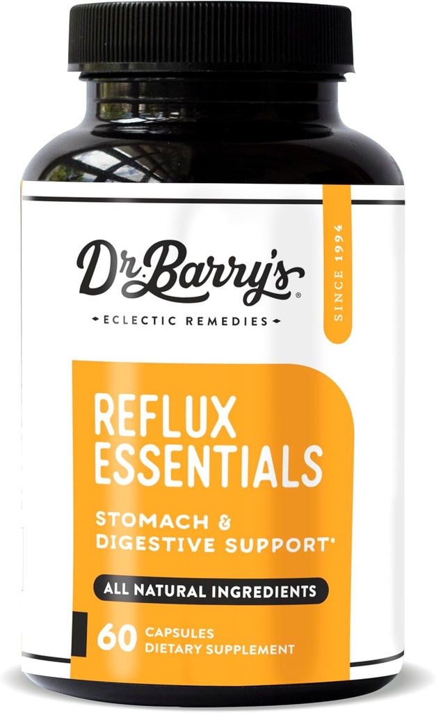 Dr. Barry 's Reflux Essentials - Naturlig støtte til fordøjelse og mave sundhed, 60 kapsler - 30 dages forsyning (1)