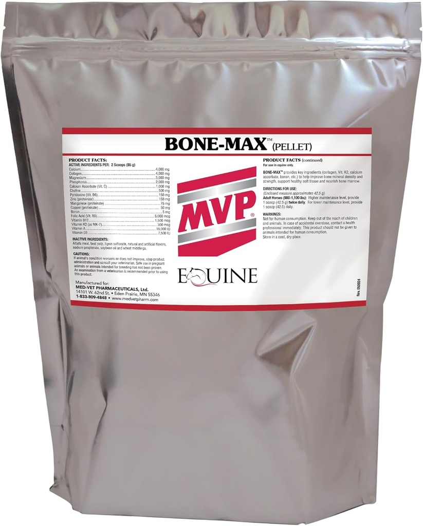 MVP Bone-Max Powder for Horse Bone Health and Development - Essential Nutrients for Performance and Young Growing Horses (6lb)