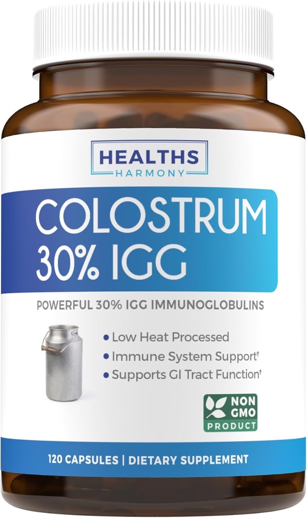 Bovin Colostrum til kvinder - Colostrum Supplement med 1.000mg per servering og 30% IgG immunoglobuliner fra første malkning - Lav varme Forarbejdet for maksimal potens Non- GMO & Lavet i USA (2 måneder)