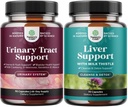 Bundle af D Mannose Kapsler med Cranberry Juice Powder & Dandeelion til Urinary Tract Sundhed og Leverstøtte Mælk Thistle Kosttilskud med Mælkebøtte Root, Cholin, Rødbeder & Artiskoke ekstrakt