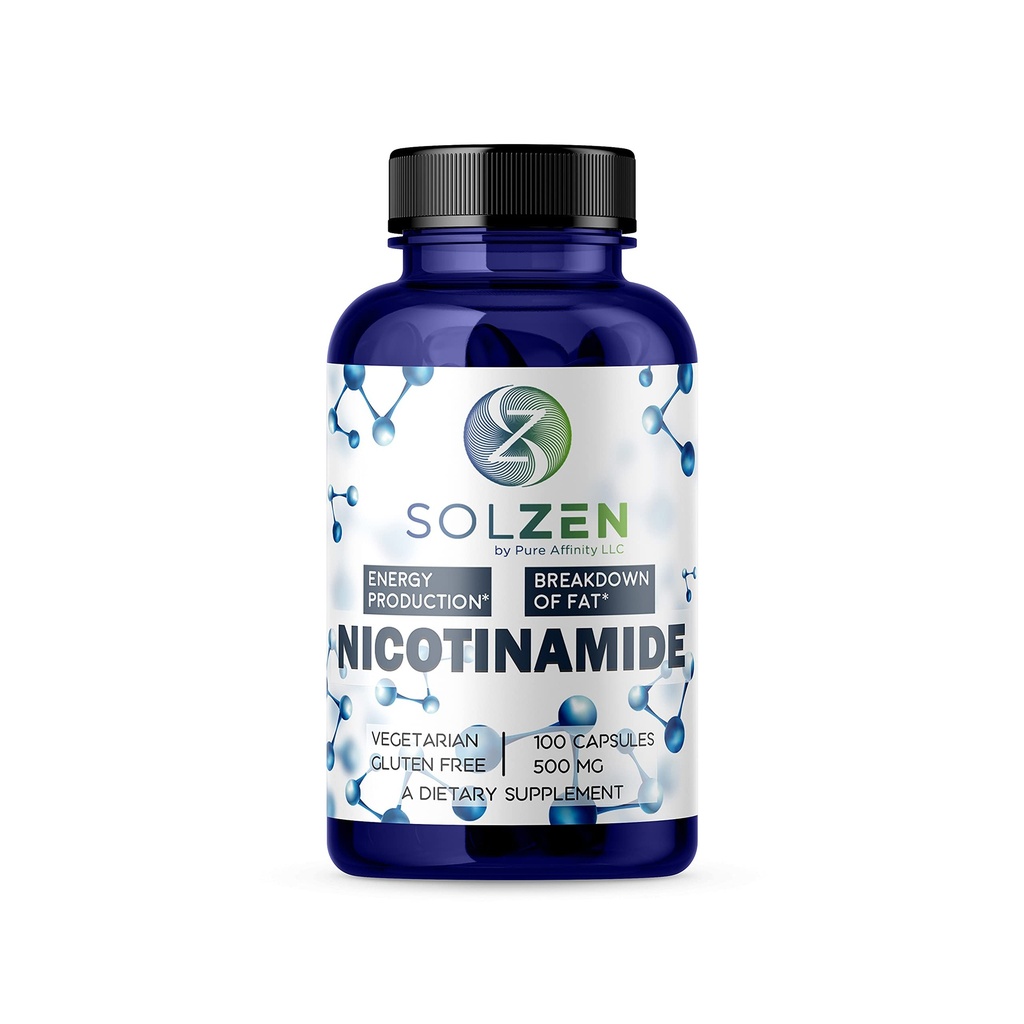 B3 Nicotinamid 500 mg Effektiv flush- fri Niacin. Energi Booster, Cell Regenerator, der understøtter kognitiv fald, Anti- Aging og hjælper bryder ned kulhydrater & Fedtstoffer (100 Greve)