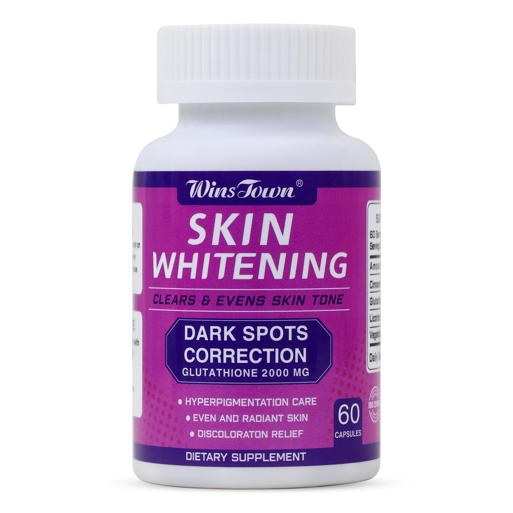 AIHIYO Skin Whitening Capsule, Clears & Evens Skin Tone, Dark Spots Rettelse, 60 Greve