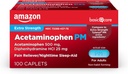 Grundlæggende pleje Acetaminophen PM kapsler, Smerte Reliever Plus Nighttime Sleep Aid, Ekstra styrke, Hjælper Occasional Minor Aches, Pains og Hovedpine Relief, 100 Greve, Packaging kan variere