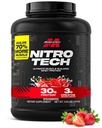 Muscletech Whey Protein Powder (Strawberry, 4 Pound) - Nitro- Tech Ultimate Muscle Building Formel med Whey Protein Isolate - 30g protein, 3g Creatin & 6,8 g BCAA - Packaging May Vary