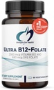 Design til sundhed Ultra Methylerede B12 + methylfolat - Vitamin B12 Methylcobalamin og folat tillæg, Adenosylcobalamin & 5- MTHF for nerve, Cellulær energi + methylering Support (90 kapsler)