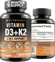 D3- K2- kompleks - let at synke - D-vitamin (D3) 5000 IE (125 mcg) & K2 (MK- 7) 90 mcg