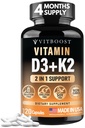 VITBOOST Vitamin D3 K2 Complex - Let at synke - D-vitamin (D3) 5000 IE (125 mcg) & K2 (MK- 7) 90 mcg