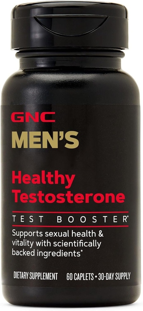 GNC Mænd sund Testosteron, Testosteron og Seksuel Health Support, 60 Caplets