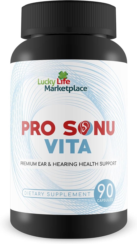 Pro Sonu Vita - Naturlige Øre Support - Fremme forbedret Auditorfunktion & Høring med Vitamin, Mineraler, Antioxidanter, & Urteudtræk - Hjælp Indre Øre & Mellemøre Sundhed