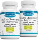 EuroMedica Sund Cholesterol og triglycerider - Antioxidant supplement til immun- og hjertestøtte - Supplement til AIDS Sund Cholesterol & Triglycerid - 60 kapsler, 2 pakning (120 kapsler)