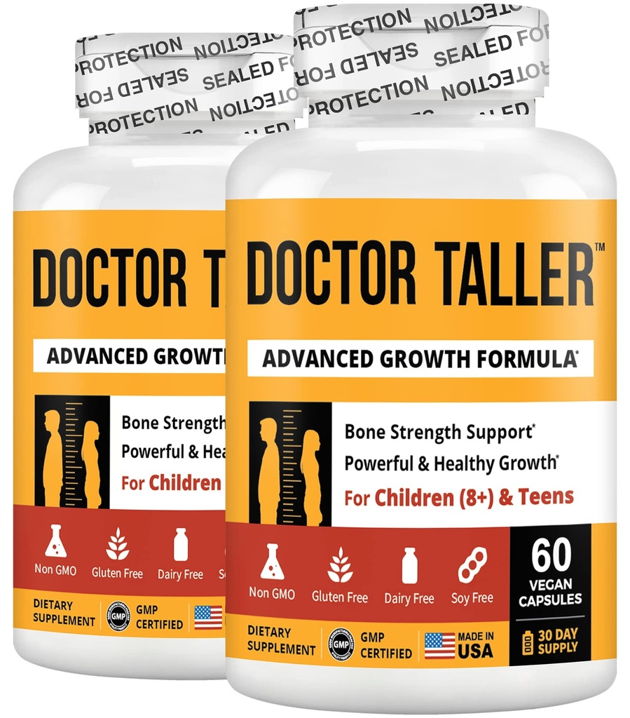 NuBest Doctor Taller - Bone Strength Supports, Enhance Immunsystem - Keto med Calcium, Vitamin D3, Vitamin K2, Aminosyrer & urter til børn (8 +)