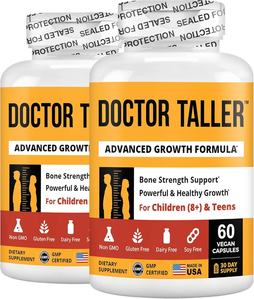 NuBest Doctor Taller - Bone Strength Supports, Enhance Immunsystem - Keto med Calcium, Vitamin D3, Vitamin K2, Aminosyrer & urter til børn (8 +)