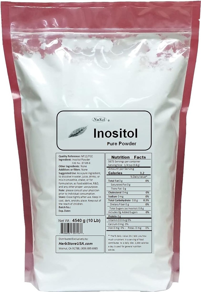 Inositol Bulk Pure Powder NF12 & FCC kvalitetsstandard (4540g (10 Lb))