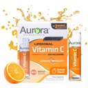 Vida Lifescience Aurora Nutrascience Mega- Pack Liposomal C-vitamin, immunstøtte, 3, 000 mg per servering, Vegan, Gluten Free, Non- GMO, 32 Single Serve Pakninger, Orange