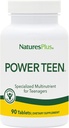 Natures Plus Kilde til Life Power Teen - 90 Vegetariske tabletter - Teen Multivitamin med mineraler & Hele fødevarer til Mental Focus, Energy Booster - Gluten- Free - 45 Servere