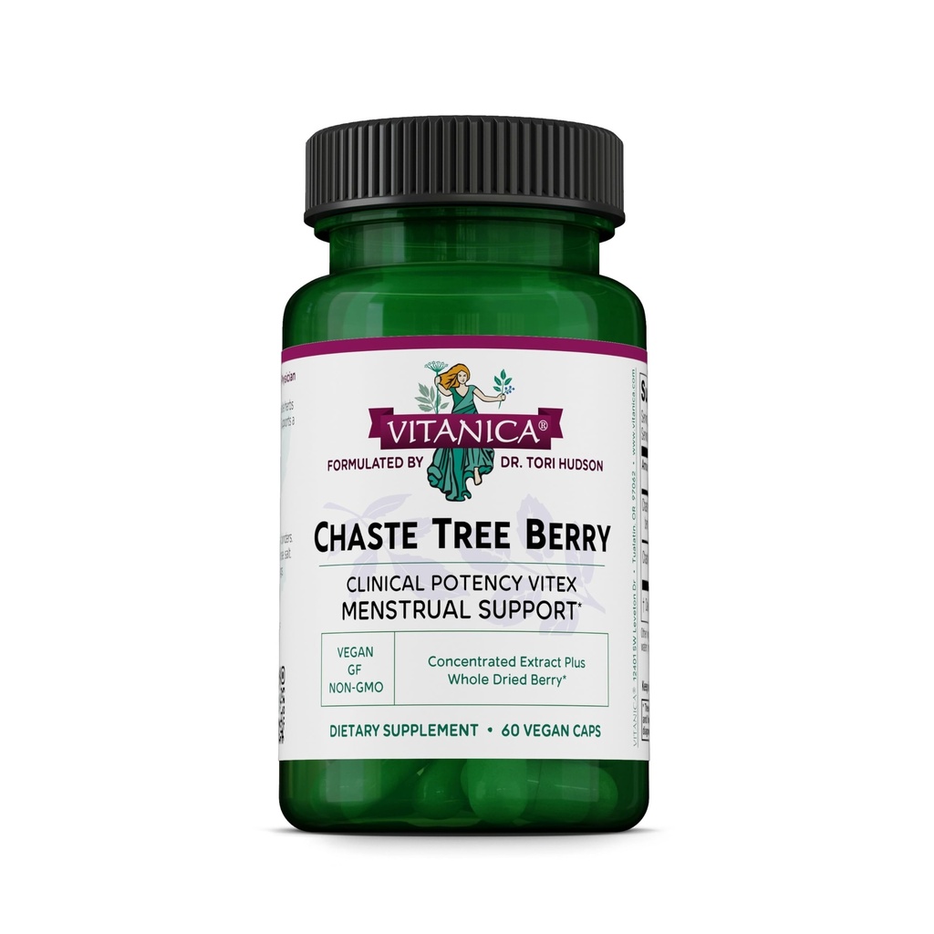 Vitanica Chaste Tree Berry - Vitex - Hormonal Balance Support Supplement with Chaste Tree Berry Extract - Ovulation Support Supplement for Women - Menstrual Cycle Health Support - Vegan - 60 Capsules