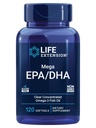 Life Extension Mega EPA / DHA, Omega-3 fedtsyrer, Heart & Brain Health, Non- GMO, Gluten- Free, 120 softgel