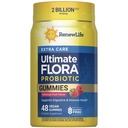 Renew Life Extra Care fordøjelig Prebiotic and Probiotic Gummies, Daily Supplement for fordøjelse og immunforsvar, B. Coagulans og B. Subtilis, Dairy, Soy og gluten- fri, 2 milliarder CFU, 48 Greve