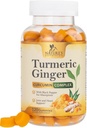 Gurkemeje Supplement Gummies - 95% Curcuminoider med gurkemeje & Ginger, Sort Peber til bedste Absorption, Nature Vegan fælles støtte, Non-GMO, Gluten Free, Tasty Peach Flavor - 120 Gummies