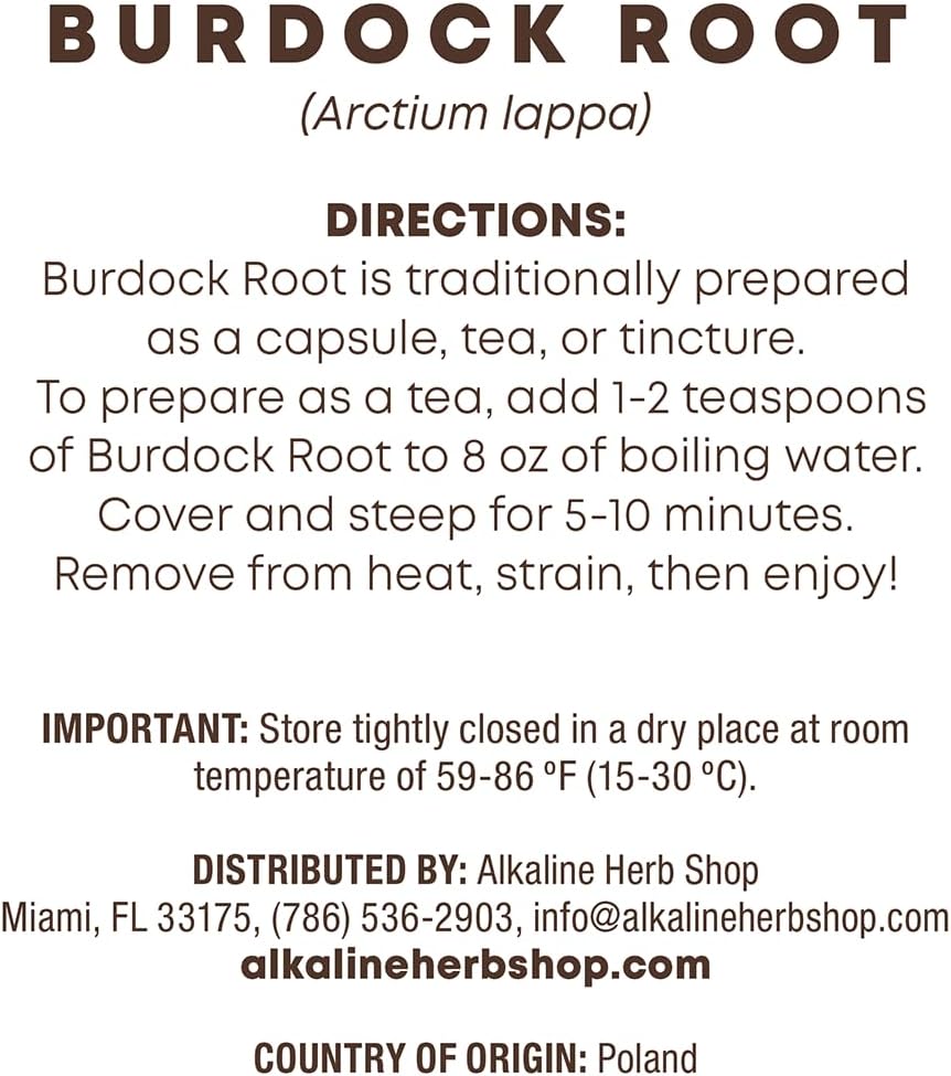 Alkaline Herb Shop Just Herbs: Burdock Root
