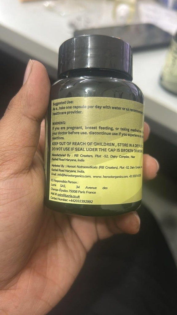 Organic Spirulina Protein Powder Kapsler - Vitaminer og mineraler til energi - Vegetarisk, Gluten Free 100% Pure Superfood til optimal sundhed (60 kapsler)