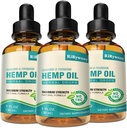 Hamp Oil High Potency - 3 Pack maksimal styrke Organic Hamp Drops til aldult Natural Relax - Relief Good Mood- Hamp Olier tinktur med Vegan (Natural)