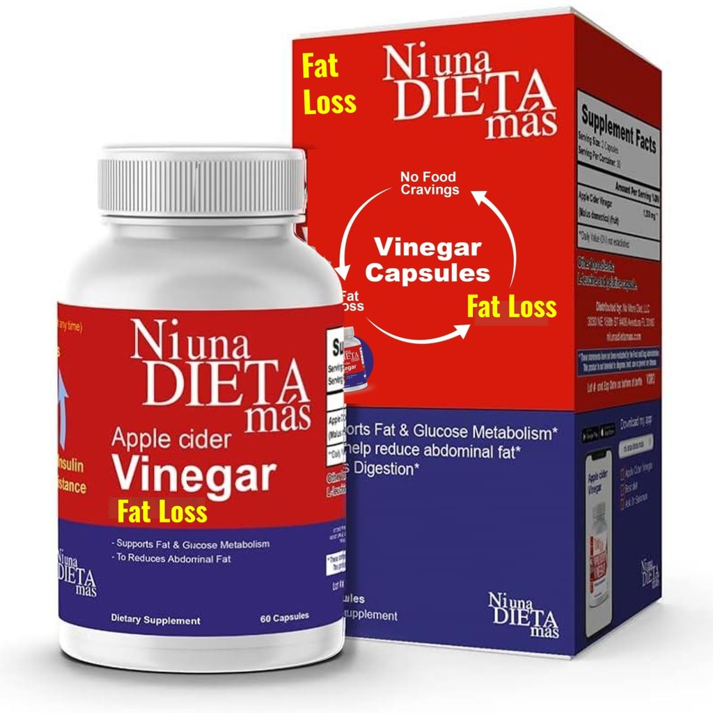 Reducer abdominal fedt - Apple Cider Vinciferkapsler - bedste for vægttab - NI UNA DIETA MÁS