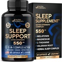 Sovepiller til voksne 550mg - Melatonin 3 mg • 124; Valerian Root til søvn • 124; L- Theanine • 124; Magnesium - Natural Sleep Aid Supplement - Ikke-Habit Danning Rest Support - Made in USA - 1 / dag, 2 Måned Supply