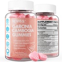 Sukkerfri Garcinia Cambogia Gummies 1000mg 95% HCA Pure Extract med L- Carnitin, Raspberry Keton, Chrom, Green Coffee Bean for Metabolisme, 100% Organic Extract, Vegan, Strawberry Flavor 60 Cts