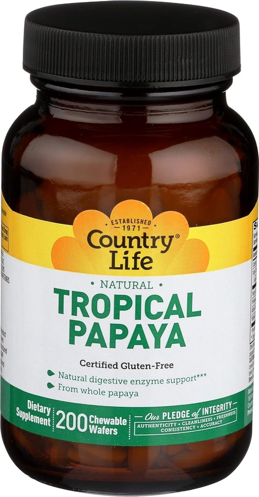 Land Life Papaya 25 MG Chewable, 200 CT