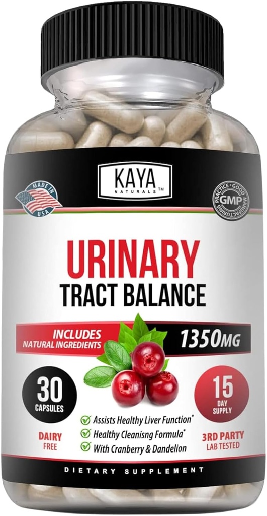 Kaya Naturals - D- Mannose - Urinary Tract UT Cleanse & Bstige Sundhed - Lavet med Cranberry, Hibiscus & Mælkebøtte Root - D Mannose Kapsler Cranberry Supplement - 30 Veggie Kapsler