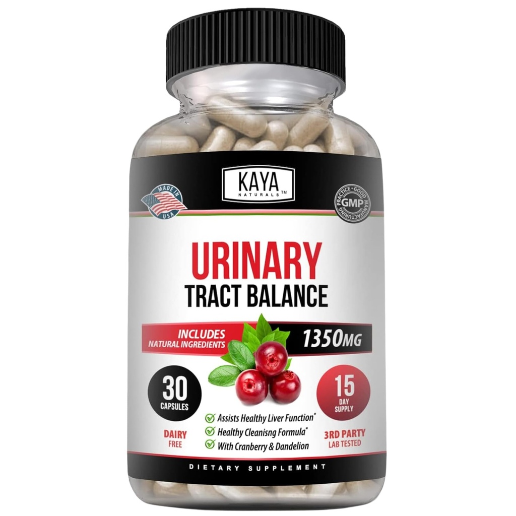 Kaya Naturals - D- Mannose - Urinary Tract UT Cleanse & Bstige Sundhed - Lavet med Cranberry, Hibiscus & Mælkebøtte Root - D Mannose Kapsler Cranberry Supplement - 30 Veggie Kapsler