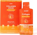 Zooki Super Strength Marine Collagen Liquid Sachets 11,000mg - Great Taste, Sukker Free - Højeste Styrke Marine Collagen Kosttilskud til kvinder & mænd - Hud, Joints & hår (Mango Peach, 14 Servere)