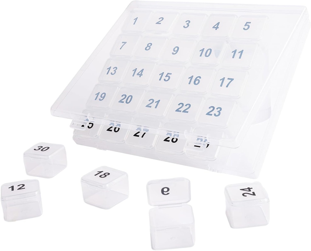 30 Dag Pill Organizer, Bærbar Pill Squeeze at åbne, Stor én gang om dagen for rejser, Månedlig for vitaminer, medicin, Kosttilskud (Clear)