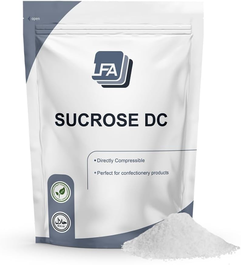 Saccharose DC Pulver med 3% maltodextrin - 5 kg (11 LB) - Direkte kompression Tabletting Sugar Sweet Binding Agent for Tablet Press Machine Pill Binder Mix - Chewable Supplement Mint Gum