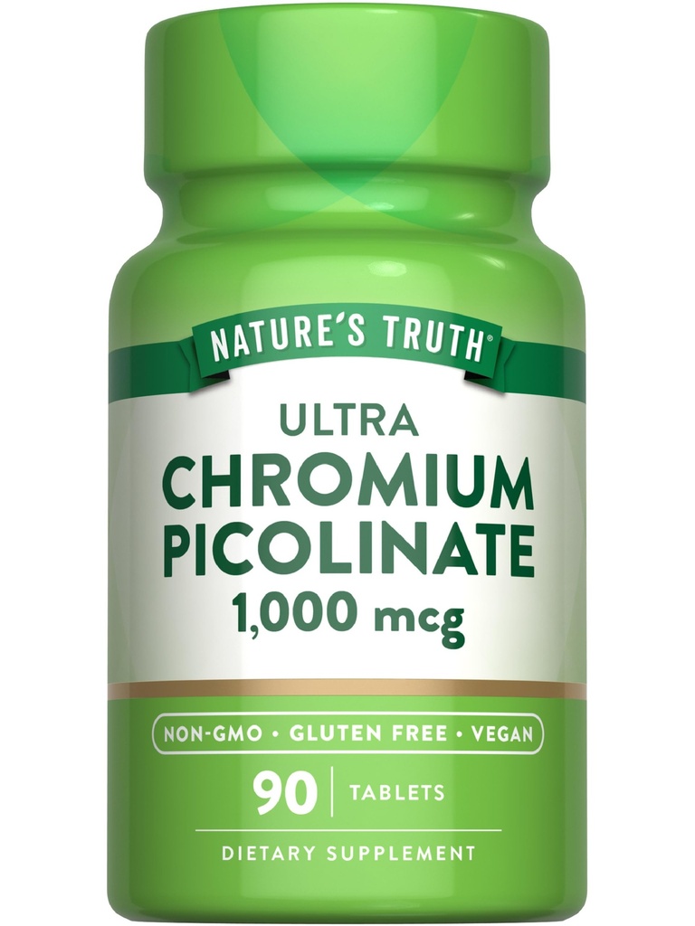 Nature 's Truth Ultra Chrom Picolinate 1000mcg- 124; 90 Tabletter - 124; Vegan, Non- GMO & Gluten Free Supplement