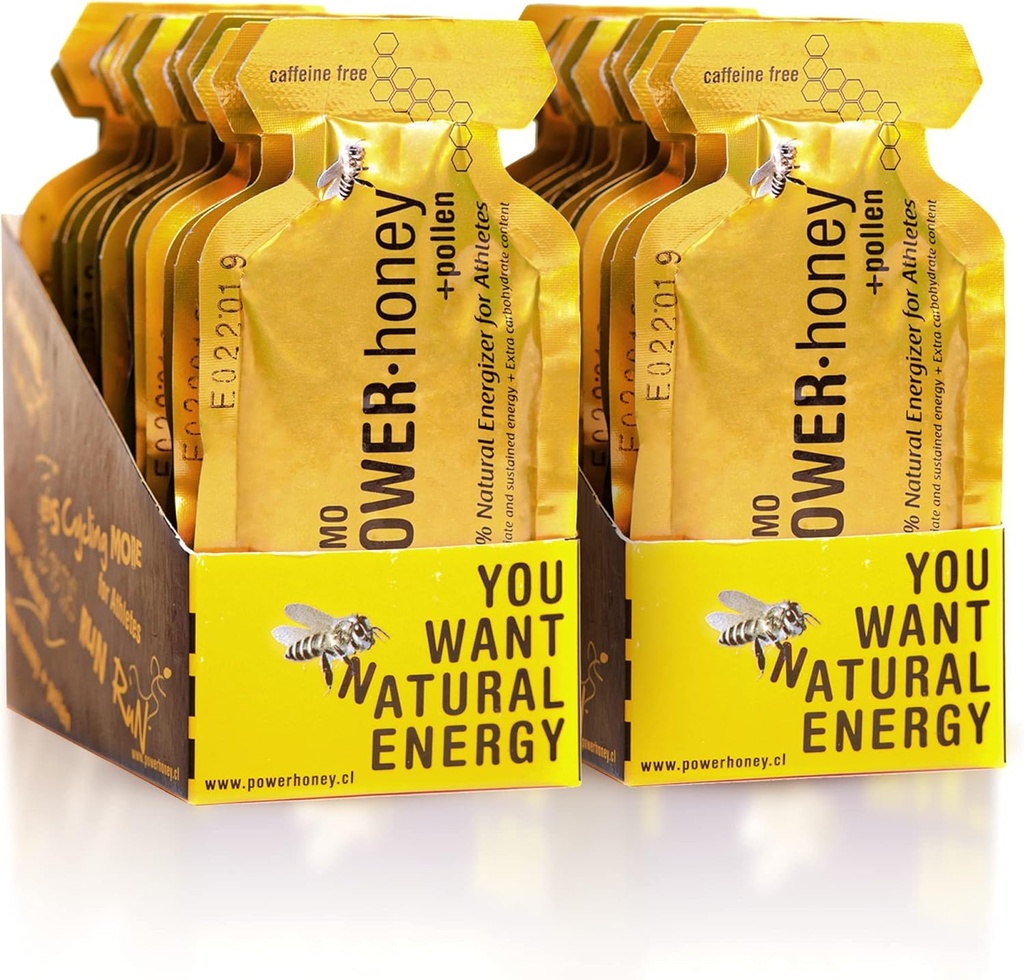 Power Honey Classic Energy Gel Budding 124; 24 Enheder pr pakker på 1,3 Oz Budding 124; Koffein fri