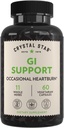 Crystal Star GI Support Supplement (60 kapsler) - Urte Gut Health Supplement Det lindrer Lejlighedsvis Heartburn og understøtter syre Reflux - Ingefær, Slippery Elm Bark & Betaine HCL - ikke-GMO