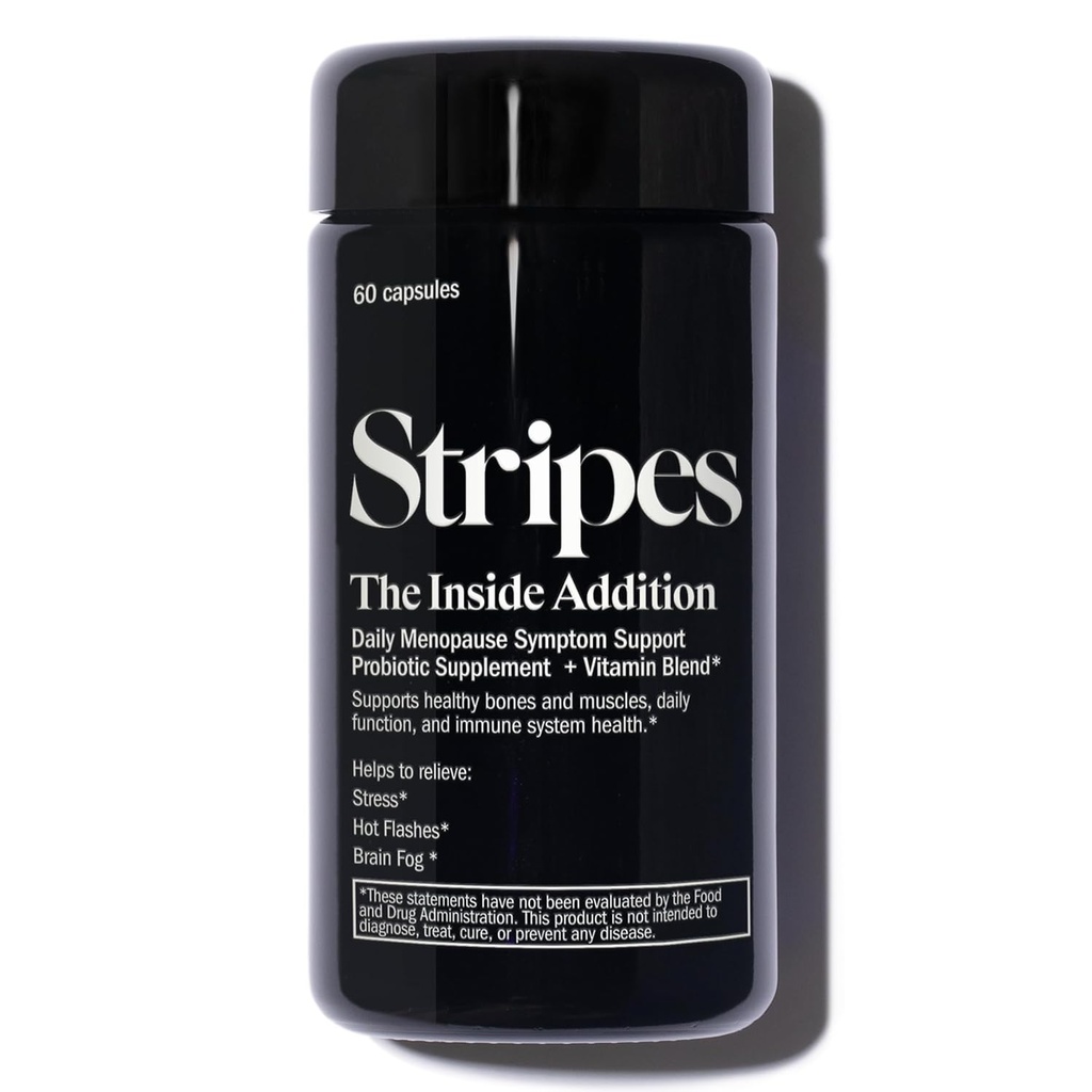 Stripes Beauty Naomi Watts Tilføjelse Support Periodeopause Menopause Symptomer Relieve Hot Flashs Stress Brain Fog Probiotisk Multi Vitamin 60 Ct