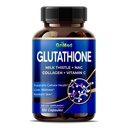 GriMed Glutathione 11,200mg - X10 Power with Milk Thistle, NAC, Collagen, C-vitamin - Cellular Wellness, Radiant Skin - USA Made & Tested (150 Count (pakke med 1))
