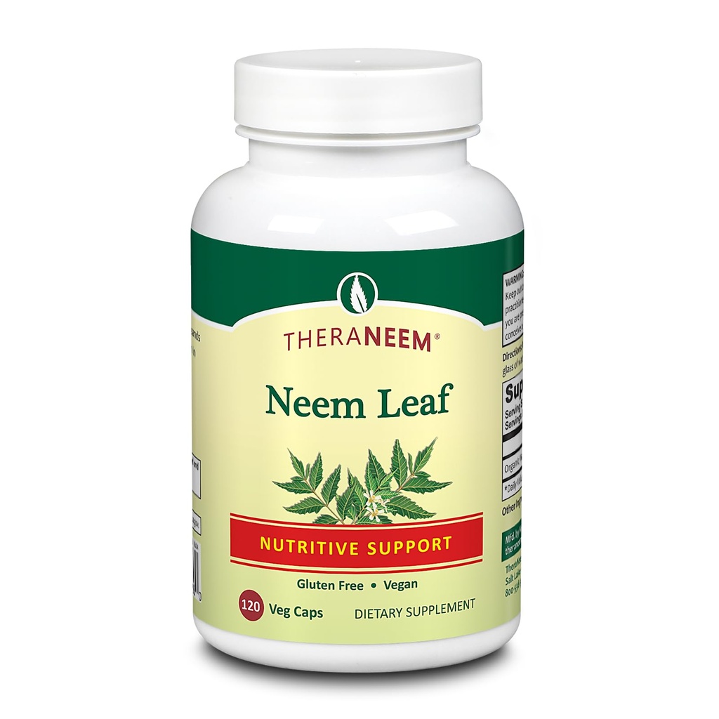 THERANEEM Neem Leaf kapsler - kraftfuld ernæringsmæssig støtte med antioxidanter og mere - Vegan, Gluten Free, 60 dages garanti - 120 Servering, 120 VegCaps