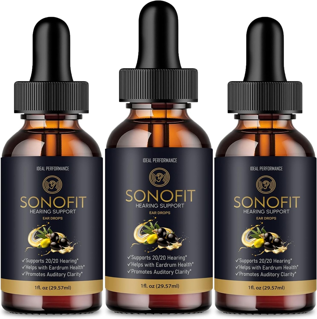 Sonofit Tinnitus Relief for Ringende Øre Drops, Sonofit Tinnitus supplement Sonofit Sund Øre Support Supplement - Maksimal styrke Avanceret formel Sonofit Drops hørelse Support Anmeldelser (3 Pack)