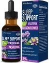 Valerian Sleep Support Drops, Gotas de Pasiflora y Valeriana y Lavanda para Dormir Profundamente rapido. Passion Flower & Lavendel Extract flydende tinktur til hurtig og lyd søvn. 2oz