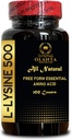 L- LYSINE 500 - Gratis form Aminosyrer, L Lysin Complex, immunforsvar, Lip & Skin Health Supplement, Support Hormone Regulations, L- Lysin Supplement - 1 Flaske 100 Tæller