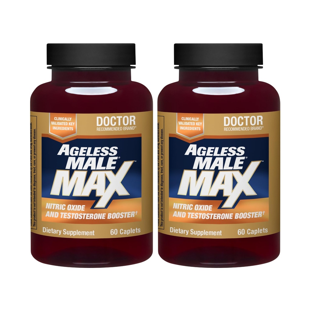 Agueless Mand Max i alt Testosteron Booster supplement til mænd, 120 kapsler