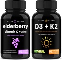 NutraChamps Elderberry and Vitamin D3 + K2 Kapsler Bundle