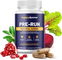 Happy Runner: Pre-Run - Enhances Breathing, Improved Oxygen Delivery, Respiratory Efficiency, Boosts Endurance, Nitric Oxide Booster, Improved Blood Flow, Running Supplements, Cardiovascular Health