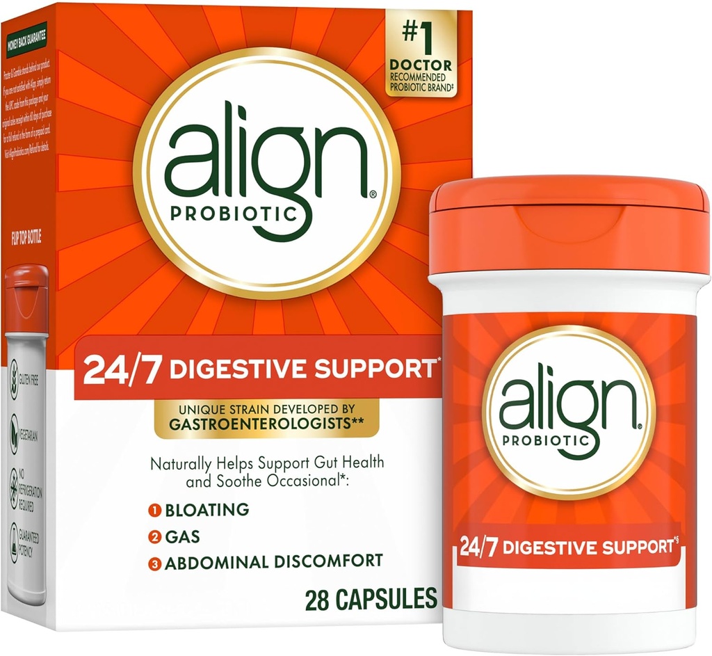 Justér probiotika, Probiotisk supplement til daglig fordøjelse, 28 kapsler, # 1 Anbefalet probiotika af Gastroenterologer (Packaging May Vary)