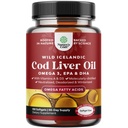 Islandsk Wild Fanget Cod Lever Oil Softels - Fish Omega 3, EPA, DHA, Vitamin D & A, 1000mg Per Serving - Burpless Capsules for Heart, Joint, Brain & immunsupport - 100 Greve